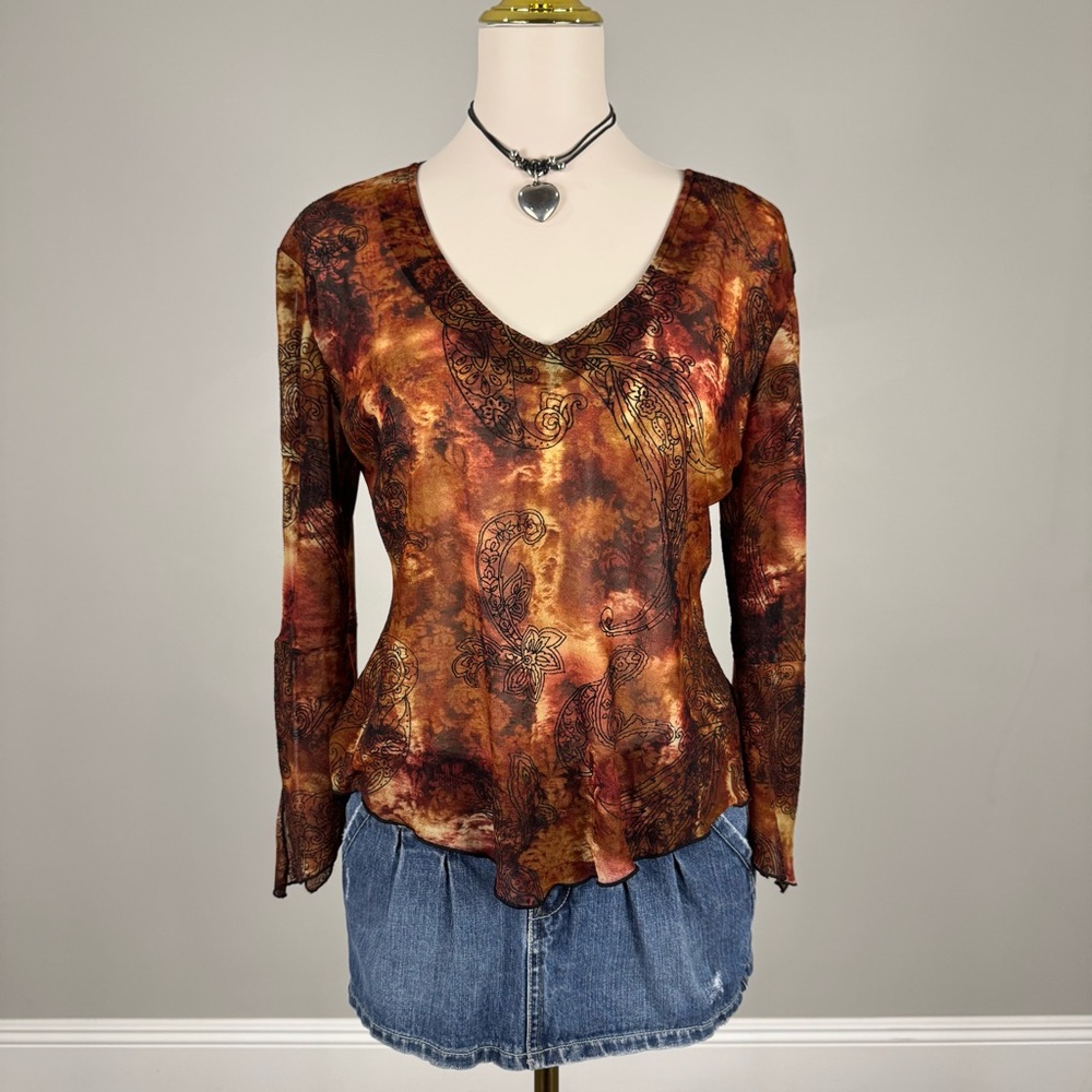 90s paisley mesh top